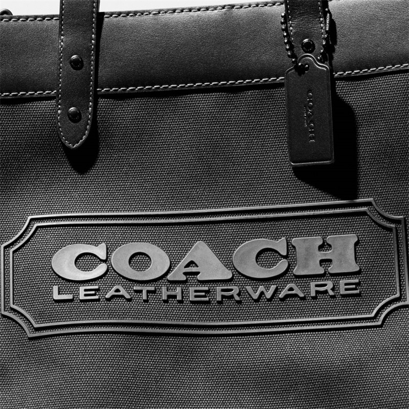 Geanta Tote Dama Coach Field 40 In Organic Cotton Canvas With Coach Badge Negrii Cupru Negrii | Romania-412350