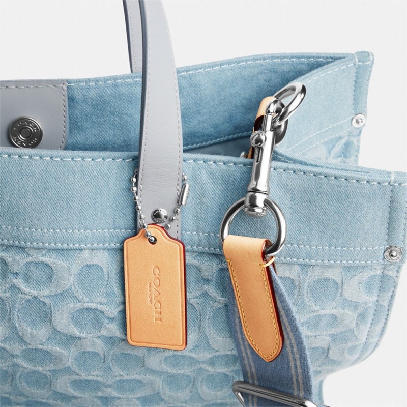 Geanta Tote Dama Coach Field 40 In Signature Denim Albastri | Romania-038742