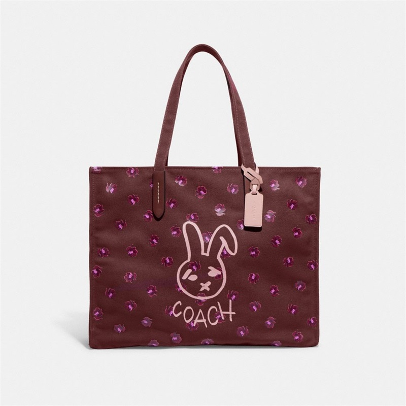 Geanta Tote Dama Coach Lunar New Year 42 With Rabbit In 100 Percent Recycled Canvas Colorati | Romania-507698