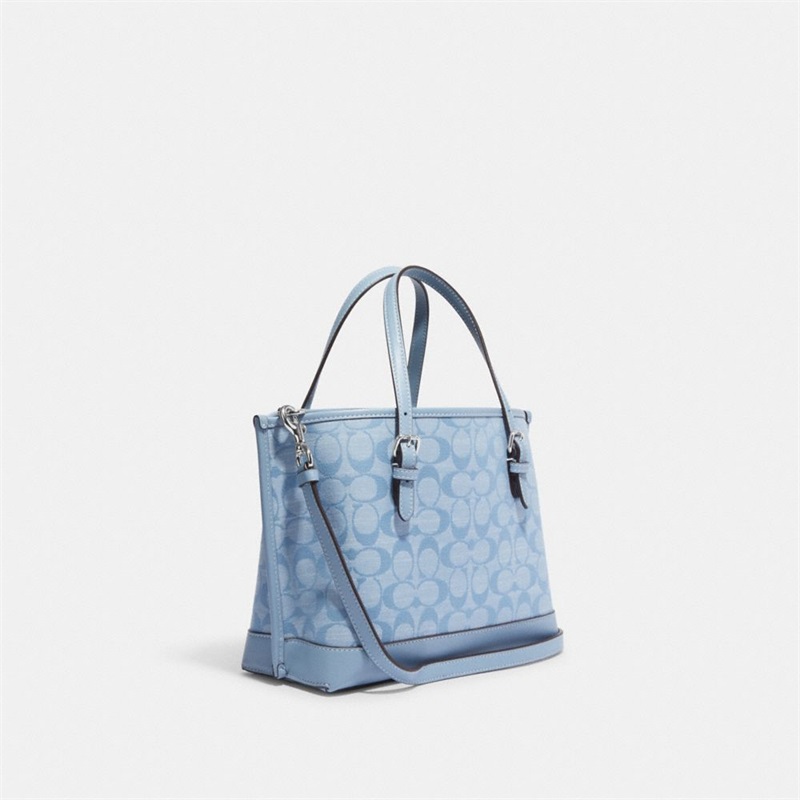 Geanta Tote Dama Coach Mollie 25 In Signature Chambray Argintii Flori Colorati | Romania-169453