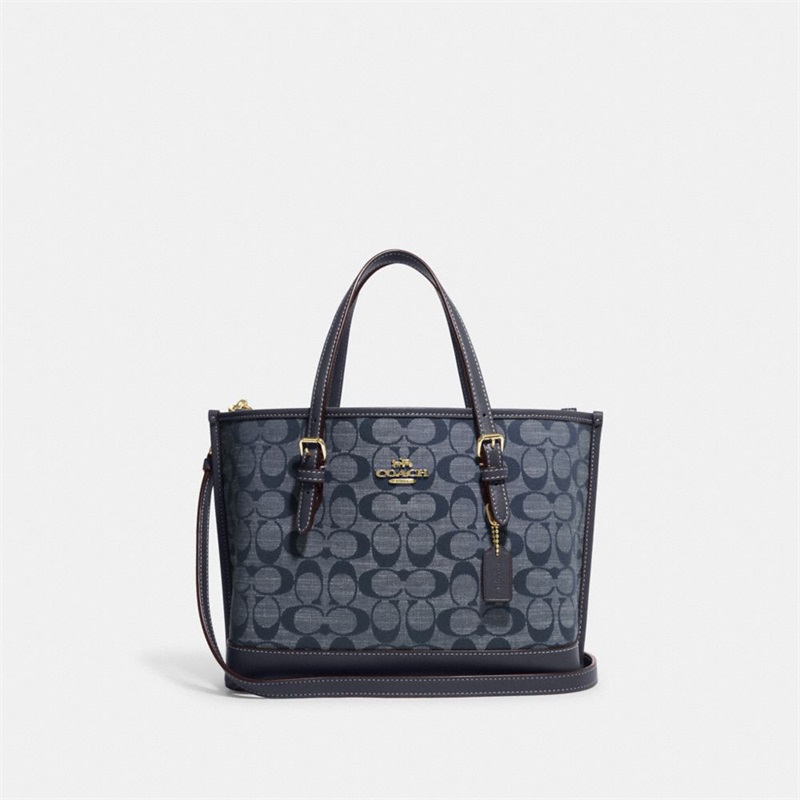 Geanta Tote Dama Coach Mollie 25 In Signature Chambray Aurii Colorati | Romania-642930