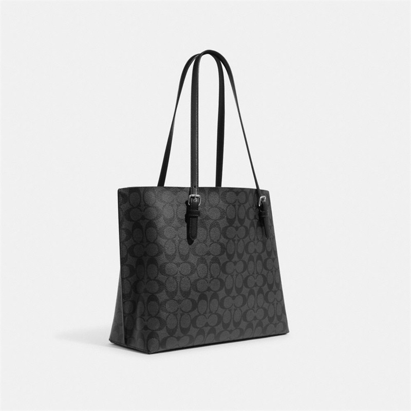 Geanta Tote Dama Coach Mollie In Signature Canvas Argintii Gri Inchis Negrii | Romania-493268