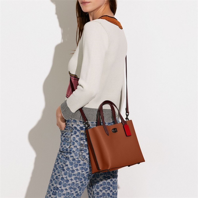 Geanta Tote Dama Coach Willow 24 In Colorblock With Signature Canvas Interior Colorati | Romania-168097