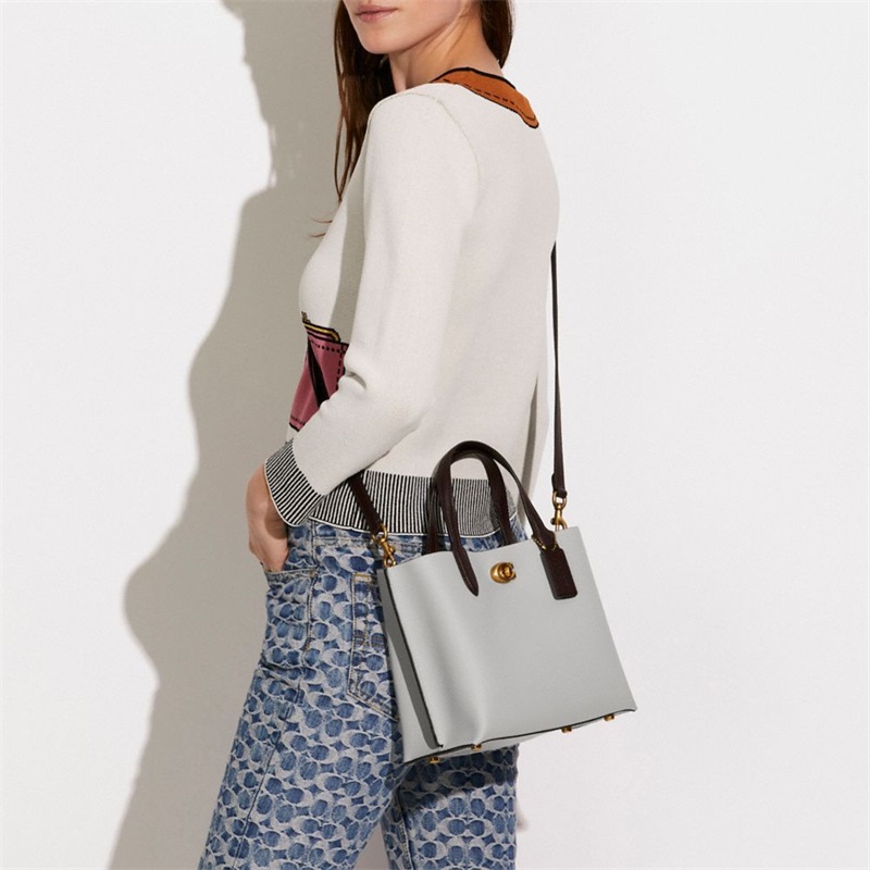 Geanta Tote Dama Coach Willow 24 In Colorblock With Signature Canvas Interior Gri Colorati | Romania-486135