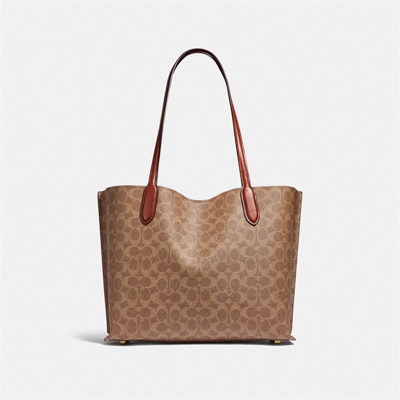 Geanta Tote Dama Coach Willow In Signature Canvas Maro | Romania-641932