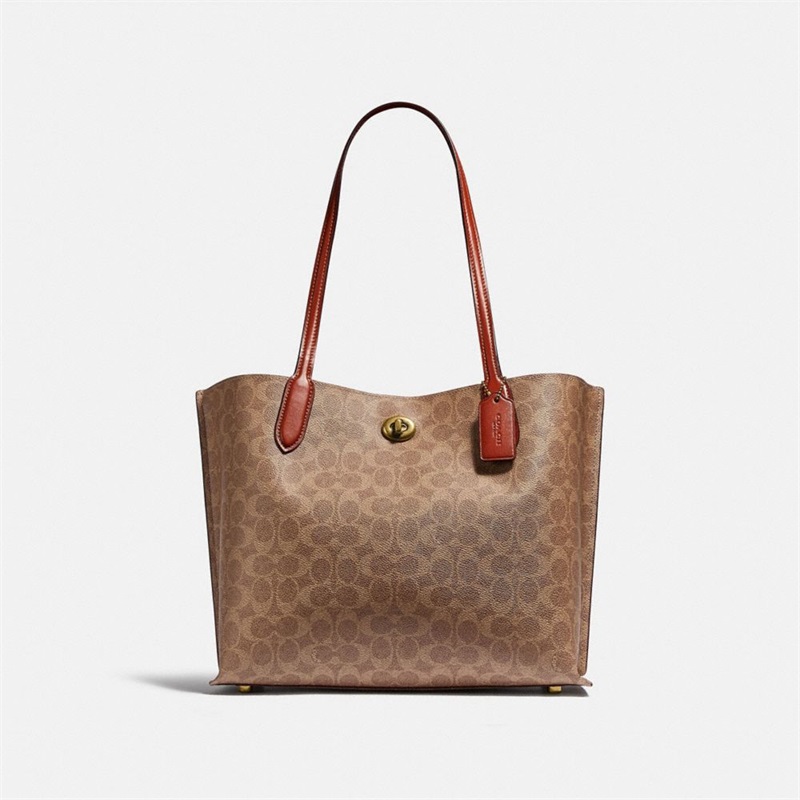 Geanta Tote Dama Coach Willow In Signature Canvas Maro | Romania-641932