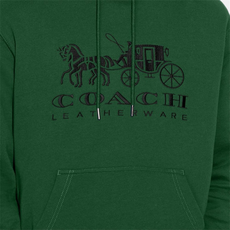 Hanorac Cu Gluga Barbati Coach Horse And Carriage In Organic Cotton Inchis Verzi Inchis | Romania-386279