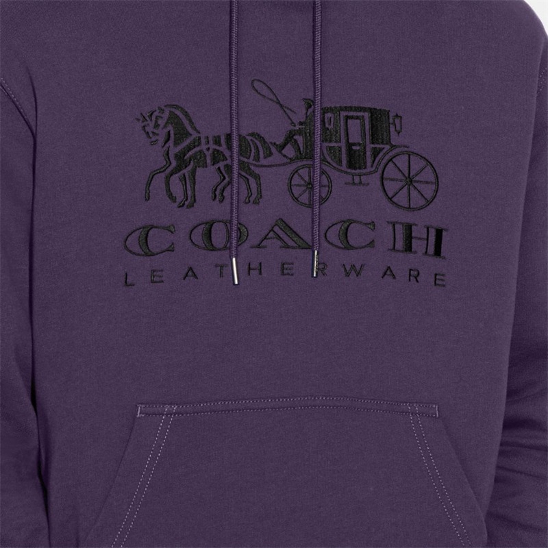 Hanorac Cu Gluga Barbati Coach Horse And Carriage In Organic Cotton Violet Inchis | Romania-978516