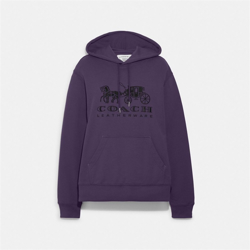 Hanorac Cu Gluga Barbati Coach Horse And Carriage In Organic Cotton Violet Inchis | Romania-978516