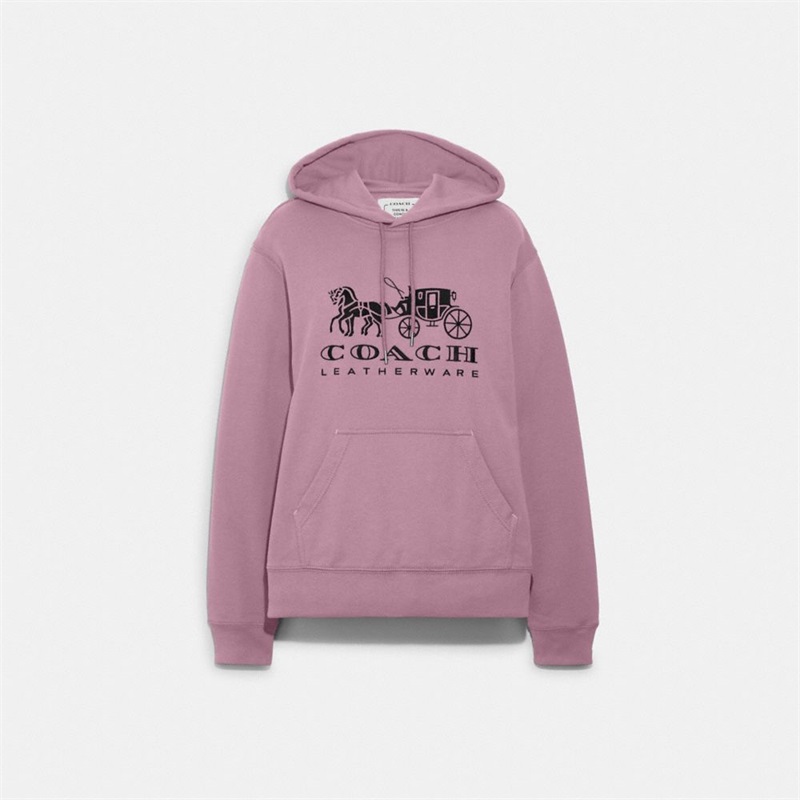 Hanorac Cu Gluga Dama Coach Horse And Carriage In Organic Cotton Violet Violet | Romania-567890