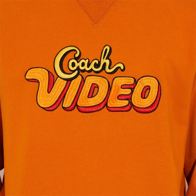 Hanorace Barbati Coach Video Crewneck Portocalii | Romania-847032