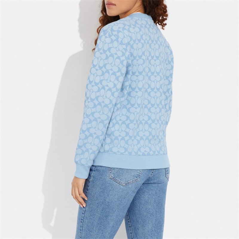 Hanorace Dama Coach Signature Chambray Crewneck Albastri Colorati | Romania-876051