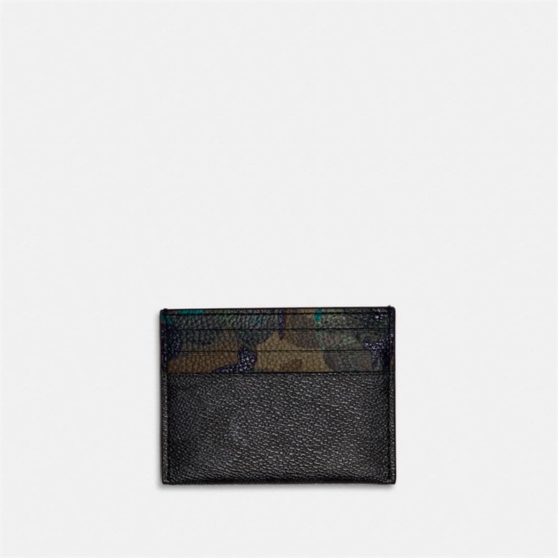 Husa Pentru Carduri Barbati Coach In Signature Canvas With Camo Print Gri Colorati | Romania-613740