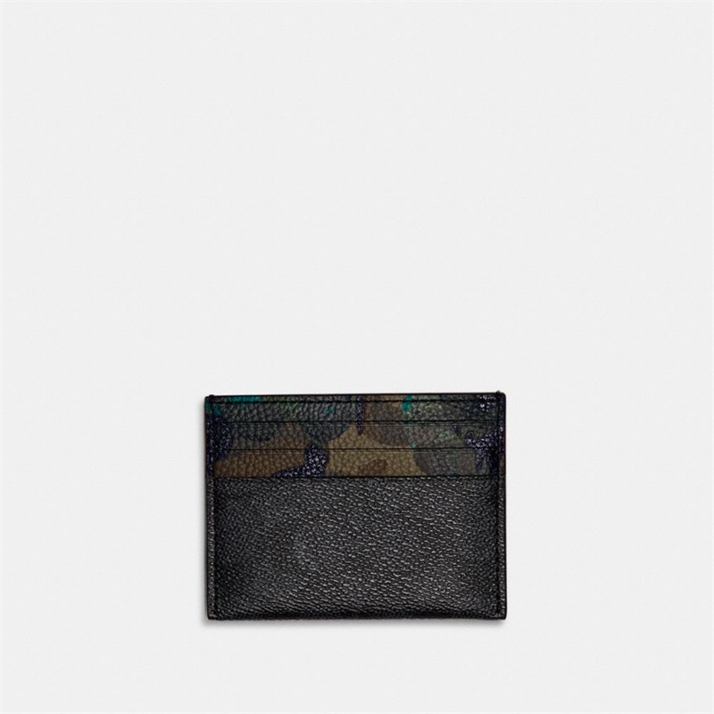 Husa Pentru Carduri Dama Coach In Signature Canvas With Camo Print Gri Colorati | Romania-045367