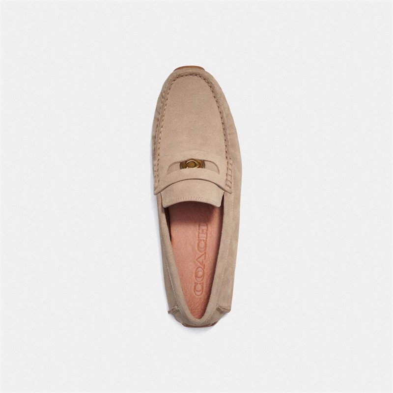 Loafers Barbati Coach Signature Coin Driver Albi | Romania-025871