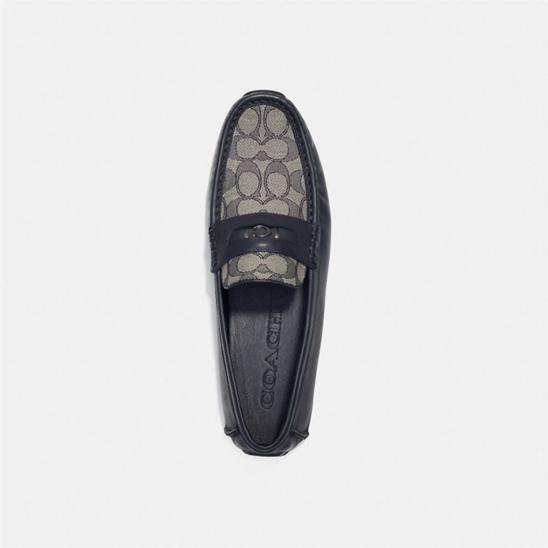 Loafers Barbati Coach Signature Coin Driver With Signature Jacquard Bleumarin | Romania-743189