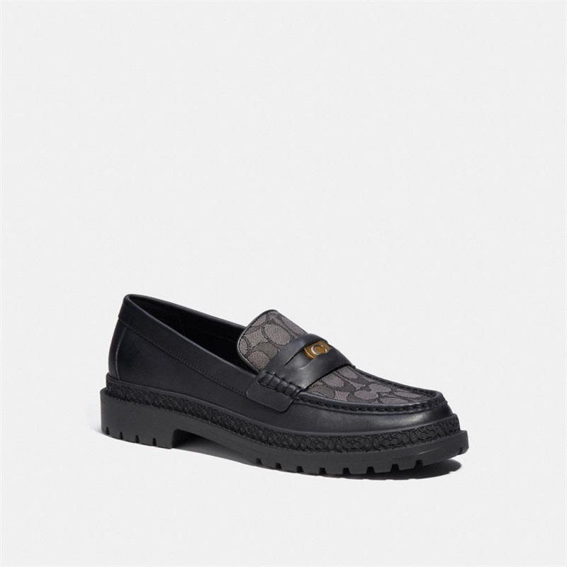 Loafers Barbati Coach With Signature Jacquard And Signature Coin Negrii | Romania-870625