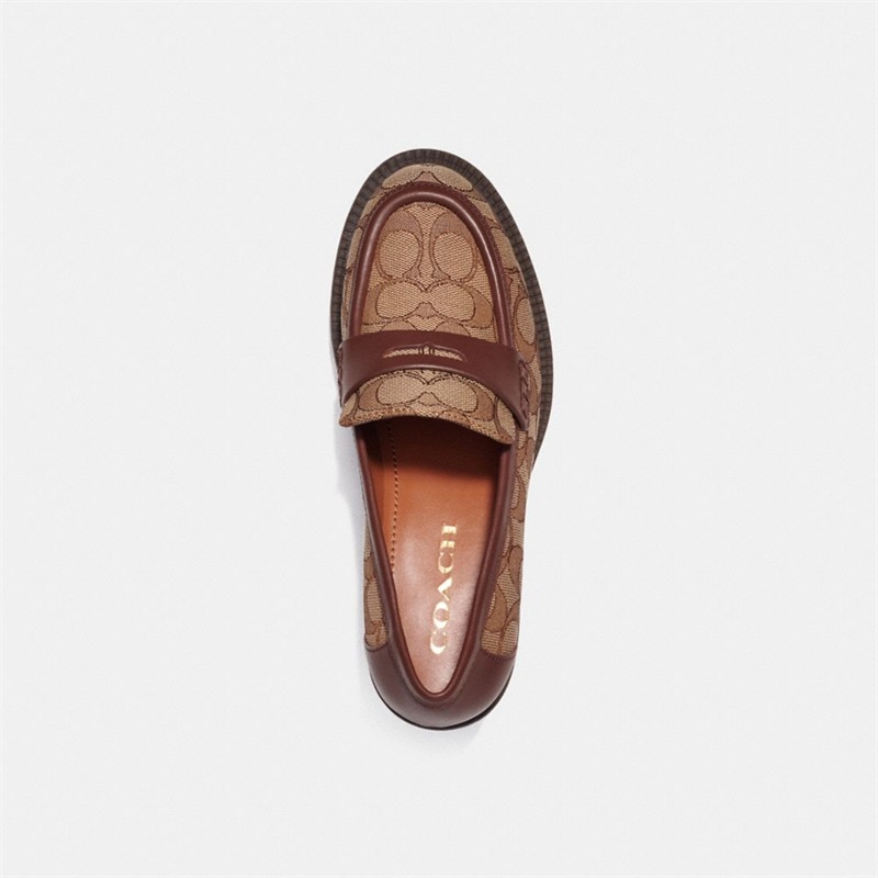 Loafers Dama Coach Colleen In Signature Jacquard Kaki | Romania-153029