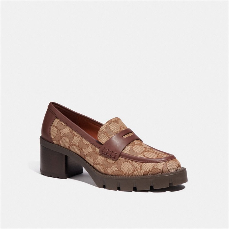 Loafers Dama Coach Colleen In Signature Jacquard Kaki | Romania-153029