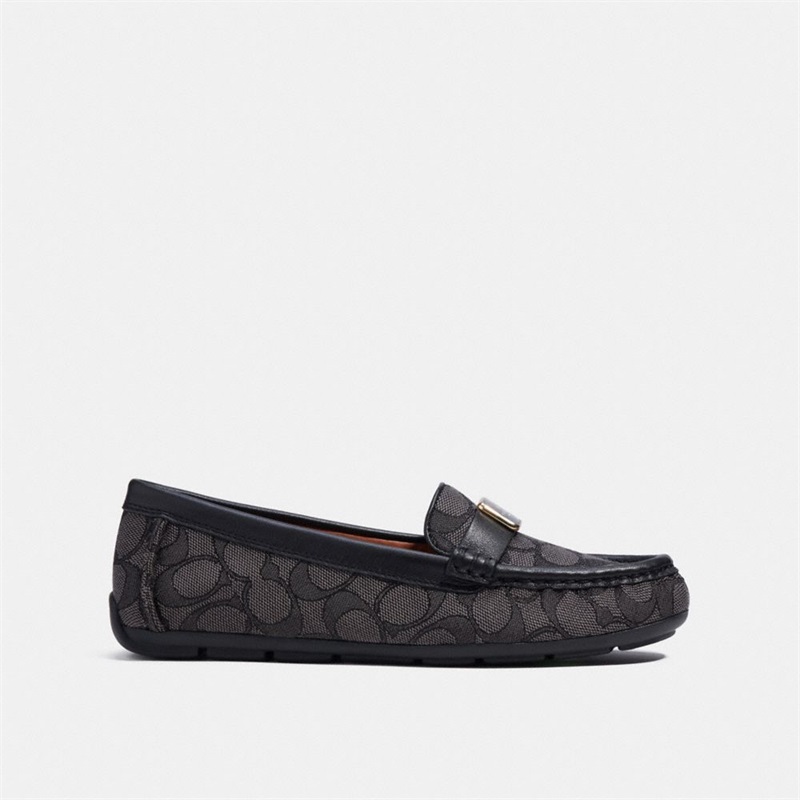 Loafers Dama Coach Mona Driver In Signature Jacquard Negrii | Romania-293670