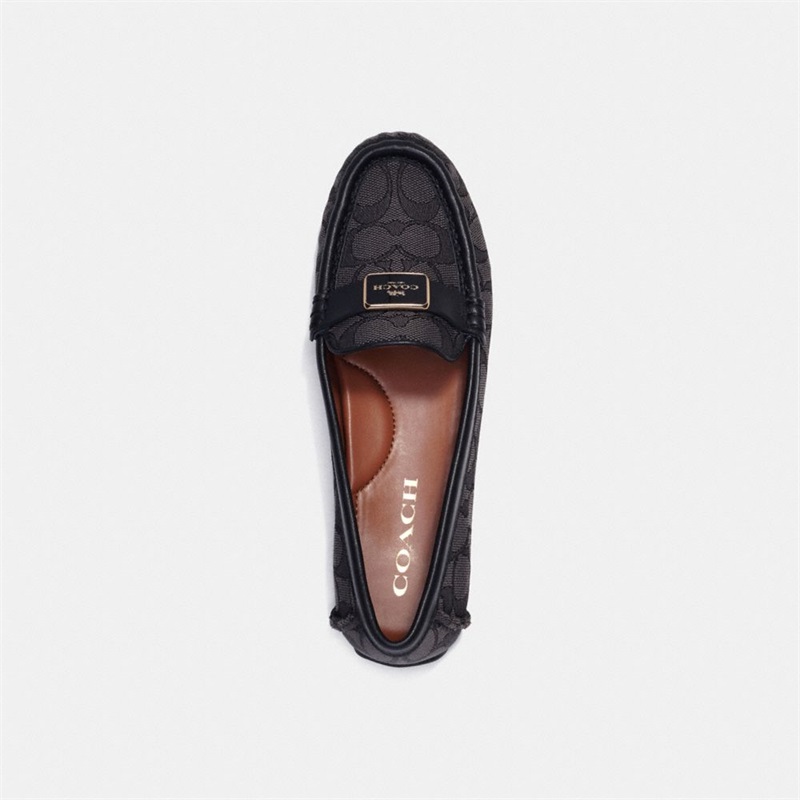 Loafers Dama Coach Mona Driver In Signature Jacquard Negrii | Romania-293670