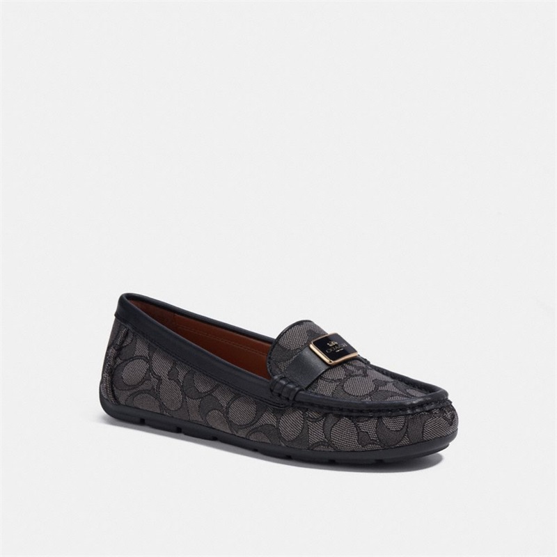 Loafers Dama Coach Mona Driver In Signature Jacquard Negrii | Romania-293670