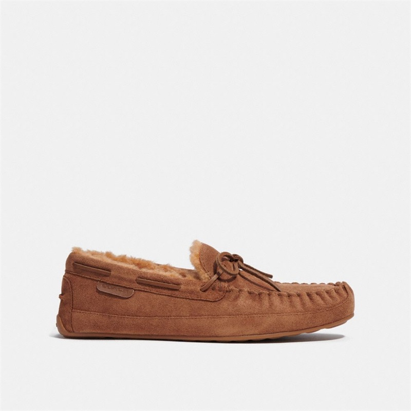 Mocasini Barbati Coach Fleece Shearling Kaki | Romania-687324