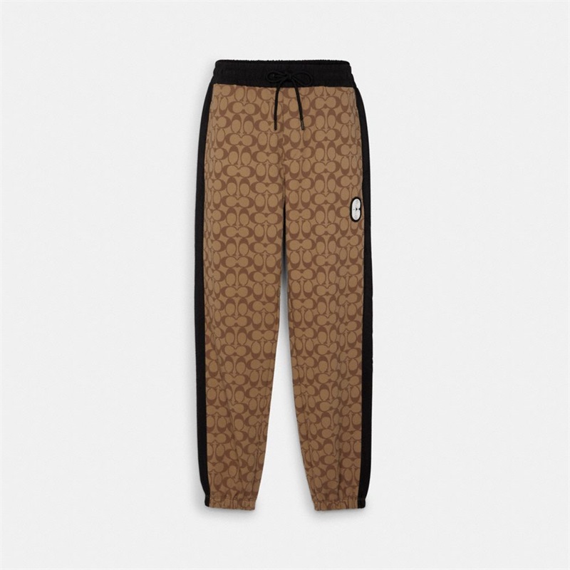 Pantaloni Jogger Barbati Coach Signature Kaki | Romania-610485