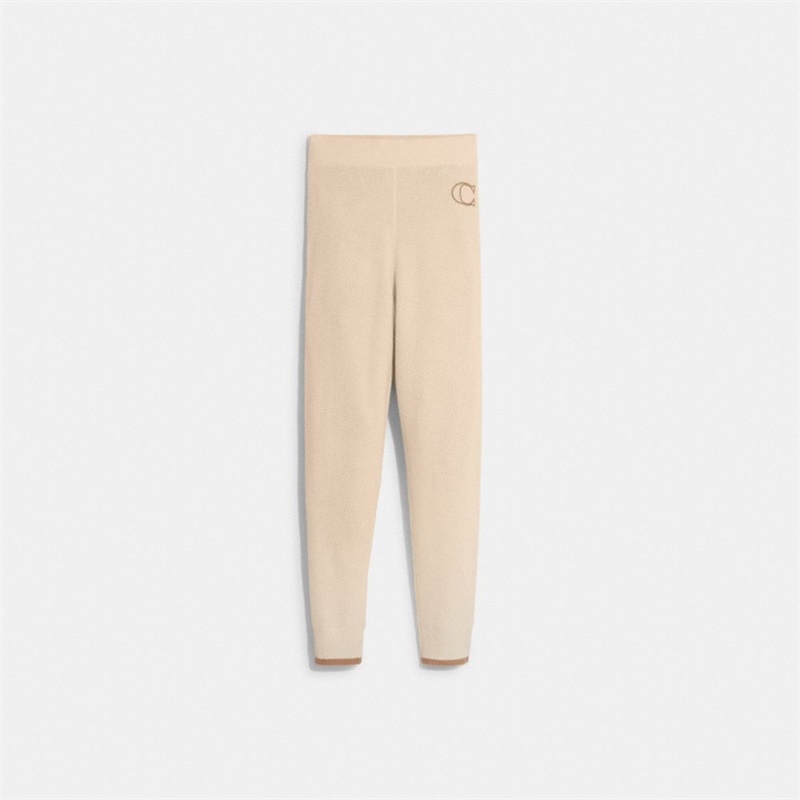 Pantaloni Jogger Dama Coach Thermal Knit Albi | Romania-548732