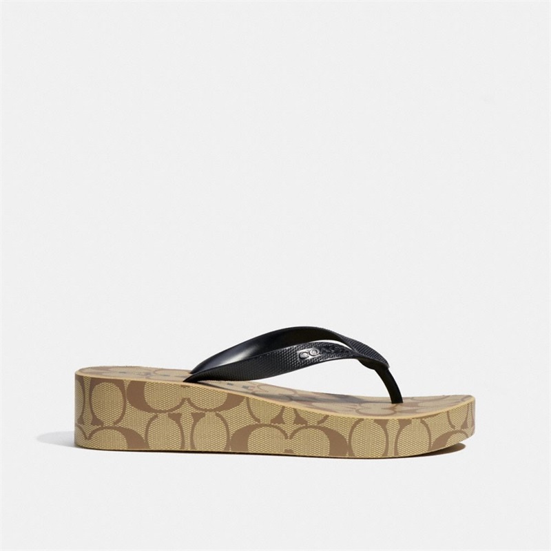 Papuci Flip Flop Dama Coach Lynn Kaki Negrii | Romania-764591