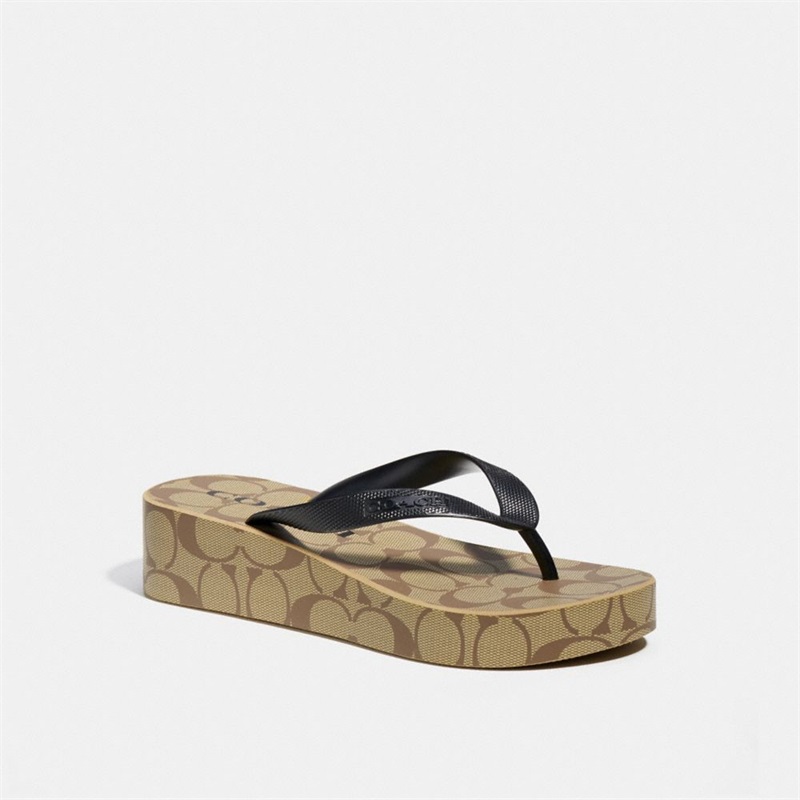 Papuci Flip Flop Dama Coach Lynn Kaki Negrii | Romania-764591