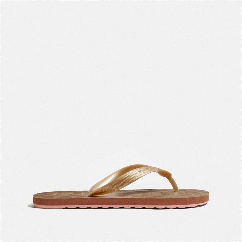 Papuci Flip Flop Dama Coach Zak Kaki Aurii | Romania-072839