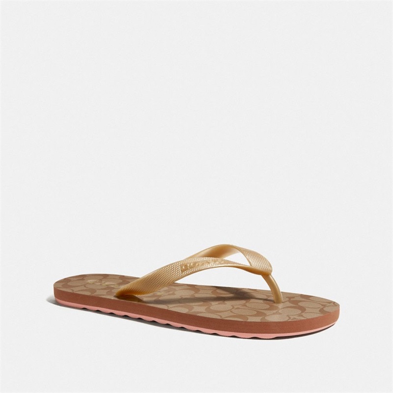 Papuci Flip Flop Dama Coach Zak Kaki Aurii | Romania-072839