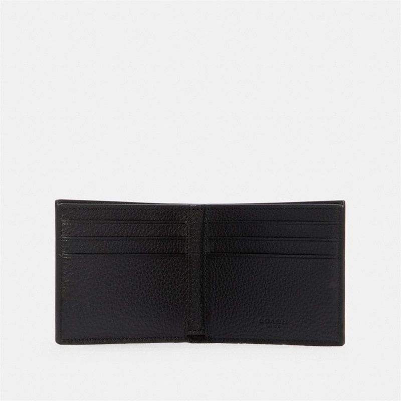 Portofel Barbati Coach Slim Billfold With Varsity Stripe Negrii | Romania-068514