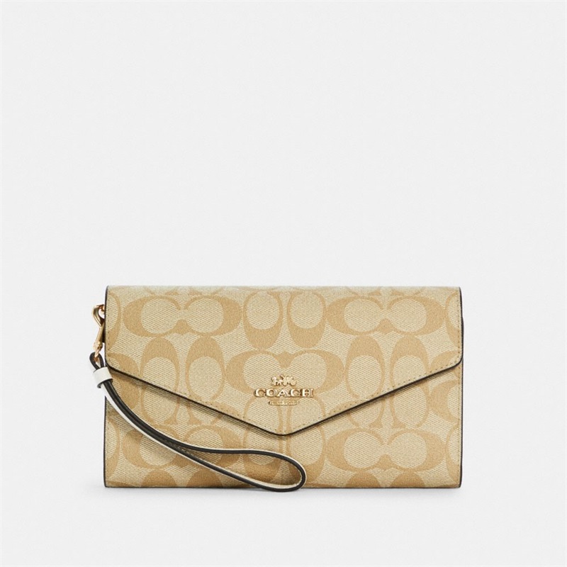 Portofel Dama Coach Travel Envelope In Signature Canvas Aurii Kaki Deschis | Romania-072451