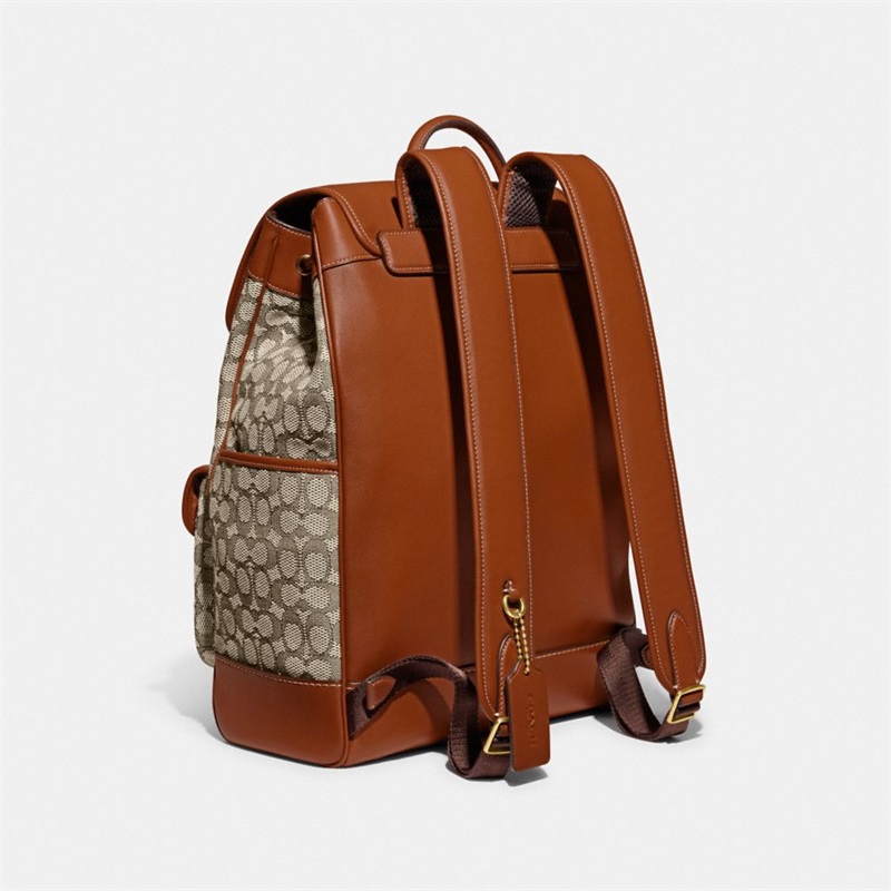 Rucsac Barbati Coach Frankie In Signature Textil Jacquard Maro | Romania-376214