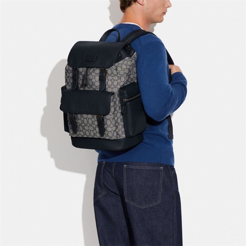 Rucsac Barbati Coach Sprint In Signature Jacquard Negrii Bleumarin | Romania-678932