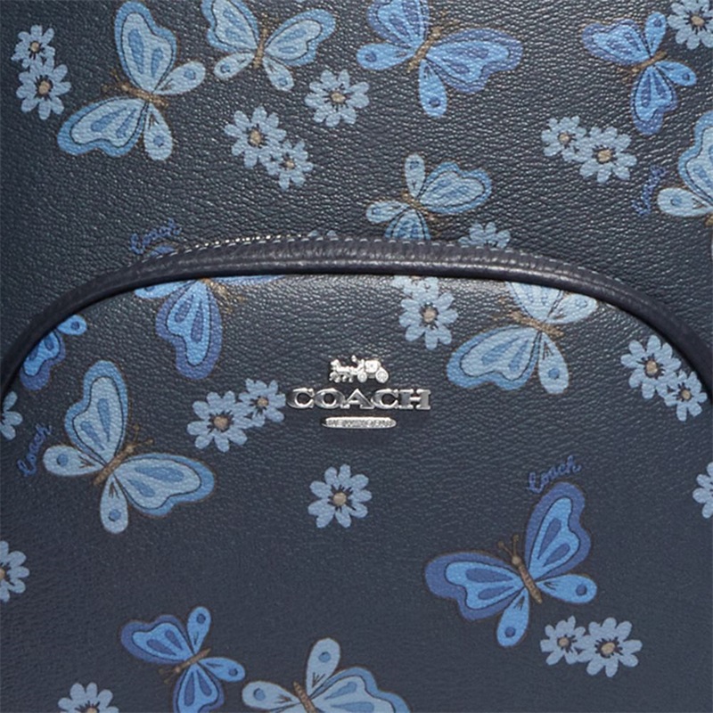 Rucsac Dama Coach Court With Lovely Butterfly Print Argintii Bleumarin Colorati | Romania-637841