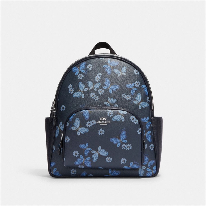 Rucsac Dama Coach Court With Lovely Butterfly Print Argintii Bleumarin Colorati | Romania-637841