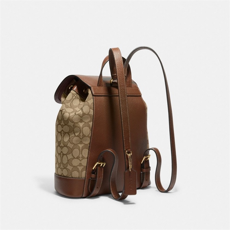 Rucsac Dama Coach Dempsey Drawstring In Signature Jacquard With Stripe And Coach Patch Kaki Colorati | Romania-723185