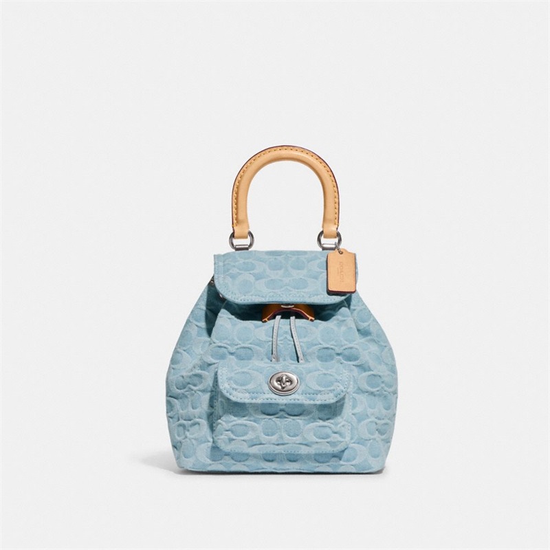 Rucsac Dama Coach Riya 21 In Signature Denim Argintii Albastri | Romania-705862