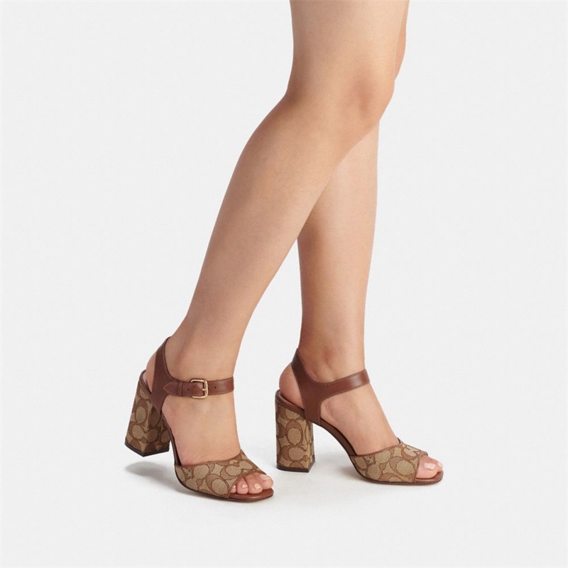 Sandale Dama Coach Marla In Signature Jacquard Kaki | Romania-137856