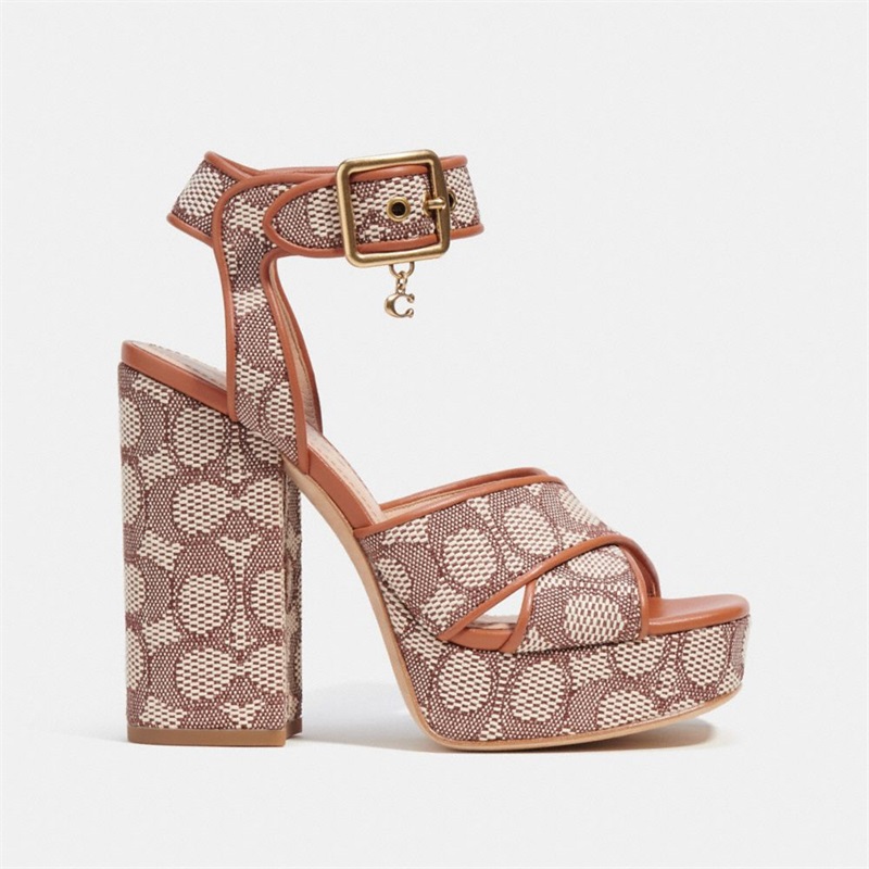 Sandale Dama Coach Nelly In Signature Jacquard Maro | Romania-653198