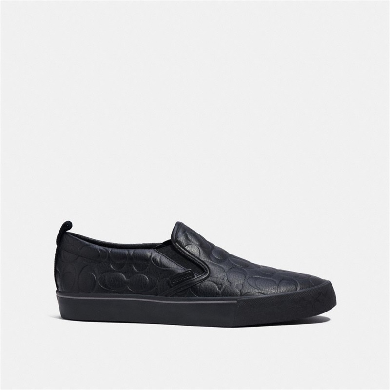 Slip On Sneakers Barbati Coach Skate In Signature Leather Negrii | Romania-905876