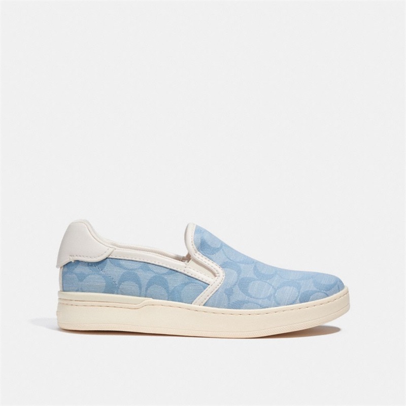 Slip On Sneakers Dama Coach Wells Albastri | Romania-765023