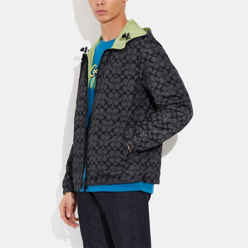 Spărgătoarea De Vânt Barbati Coach Reversible Full Zip Verzi Gri | Romania-156948