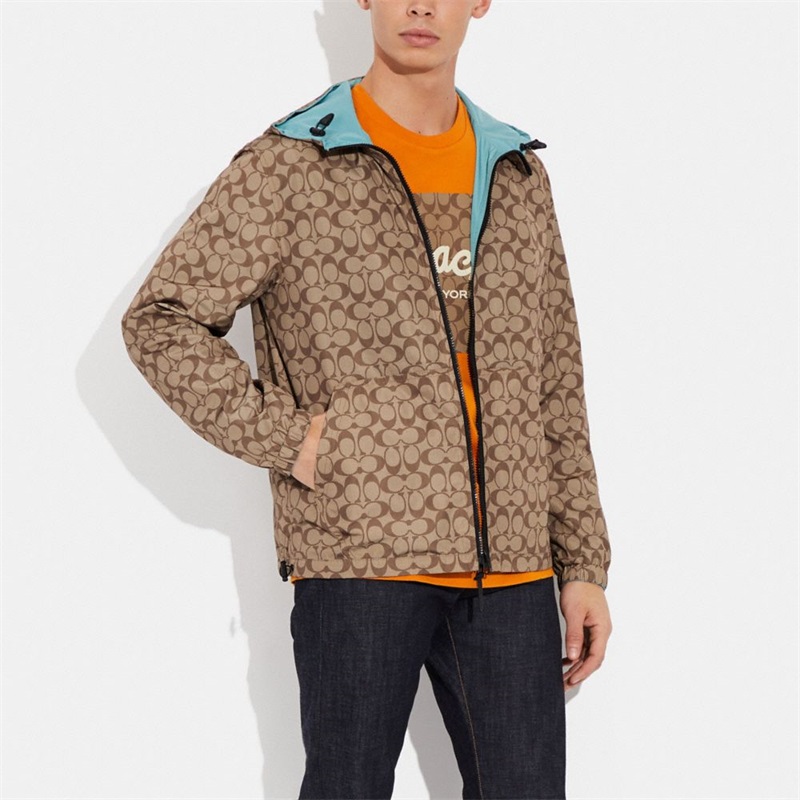 Spărgătoarea De Vânt Barbati Coach Reversible Full Zip Turcoaz Kaki | Romania-430186