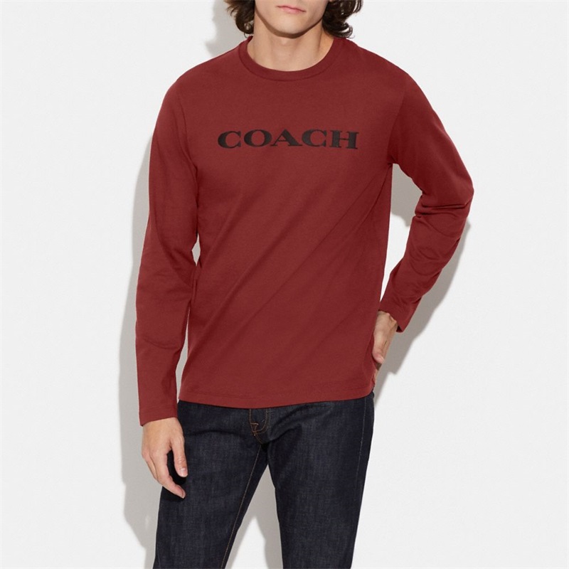 Tricouri Barbati Coach Essential Long Sleeve In Organic Cotton Visinii | Romania-065918