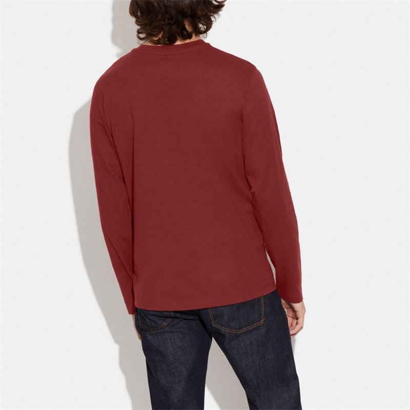 Tricouri Barbati Coach Essential Long Sleeve In Organic Cotton Visinii | Romania-065918