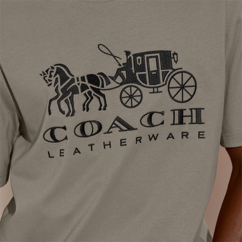 Tricouri Barbati Coach Horse And Carriage In Organic Cotton Gri | Romania-623158